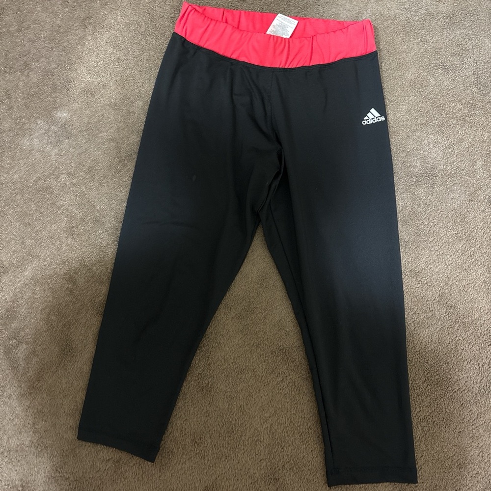 Adidas Black and Pink Performance Leggings